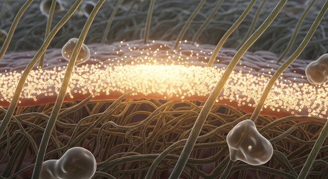 Microscopic view of plant stomata guard cells and open pore for gas exchange in a leaf