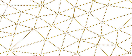 Geometric design featuring a network of interconnected gold dots creating a striking pattern. © vegefox.com