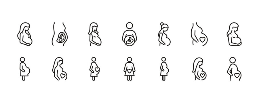 Pregnant Woman Icon. Vector Graphic Illustration.