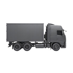 Obraz premium Matte black cargo delivery semi truck isolated