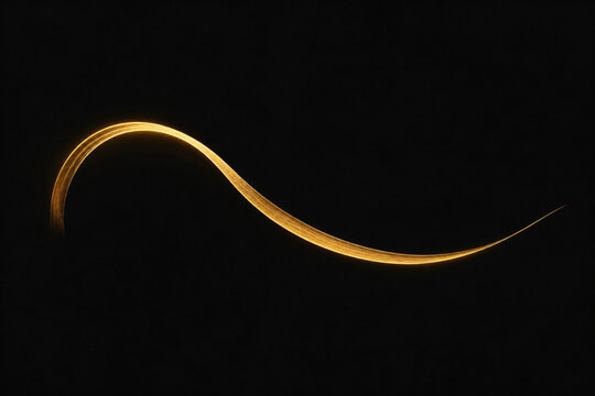 Elegant flowing gold calligraphy line abstract background dark