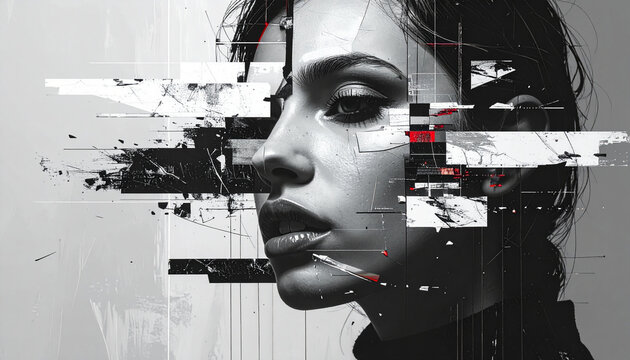 Abstract Glitch Portrait Art
