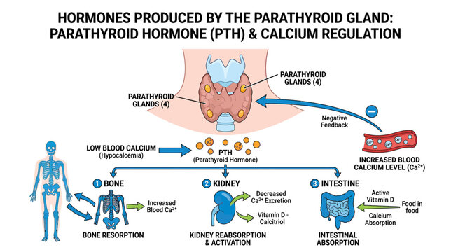 Parathyroid Hormone and Calcium Regulation Diagram