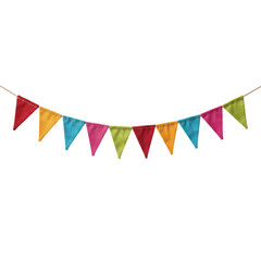 Colorful fabric bunting flag garland isolated © shuphanida