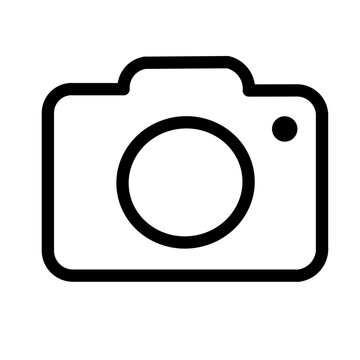 Minimalist digital camera outline icon symbol