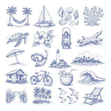 Beach and Summer Elements Set