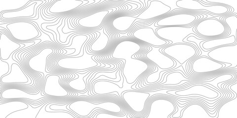 Abstract topographic contour map background, flowing grey elevation lines with soft relief shading on white, modern geographic design for banner, presentation and cover. © Midul