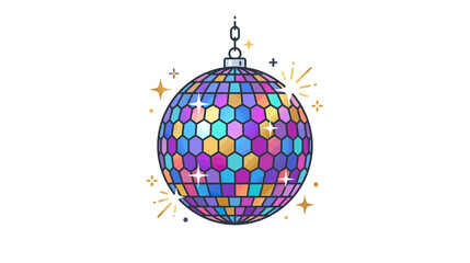 Obraz premium Vibrant Disco Ball with Sparkling Lights and Geometric Patterns