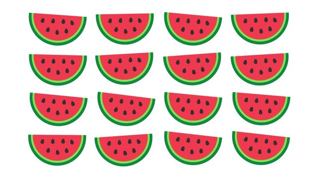 Minimalist Watermelon Slice Pattern in Flat Design Style