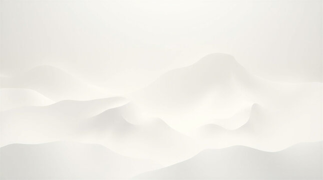 Abstract white fluid wave background with soft shadows and copy space