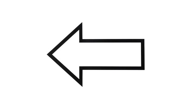 Minimalist black arrow symbol on white background.