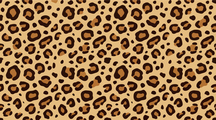 Leopard Print Seamless Pattern - Wild Animal Skin Texture Background © sauki
