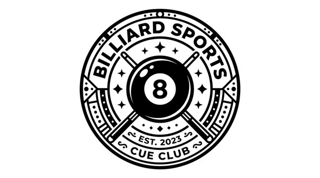 Billiard sports cue club logo design.