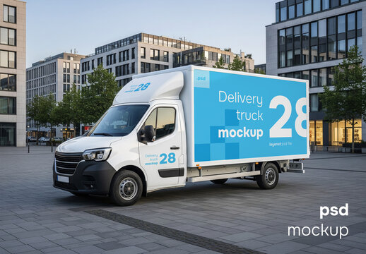 Delivery truck mockup
