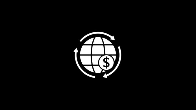 Warning exclamation mark vector icon animation with rotating circle line error alert notification info and security attention sign isolated on black background for design elements.
