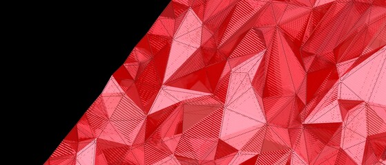 Naklejka premium Dynamic red abstract geometric pattern texture with sharp edges and shading.
