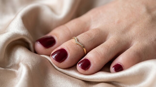 field of depth focus sharp quality high detailed Macro close up photography of gold toe ring on human foot toe