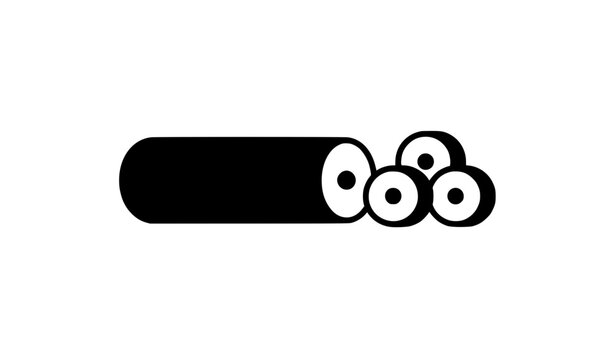 Geometric Gimbap Icon Black Korean Cuisine Vector Design