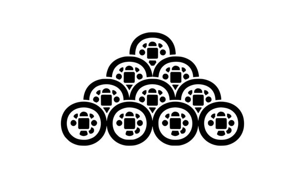 Decorative Gimbap Roll Glyph Icon Korean Cuisine Vector