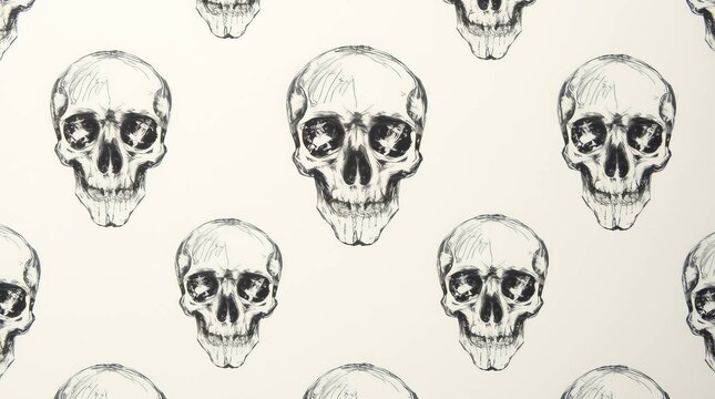 Black and white skull pattern design.