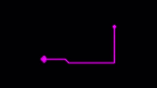 Animated Hud callout line for text and data. Glow Neon HUD elements on transparent background. Callout elements for text highlighting and user interface project. 4k animation with alpha channel.	