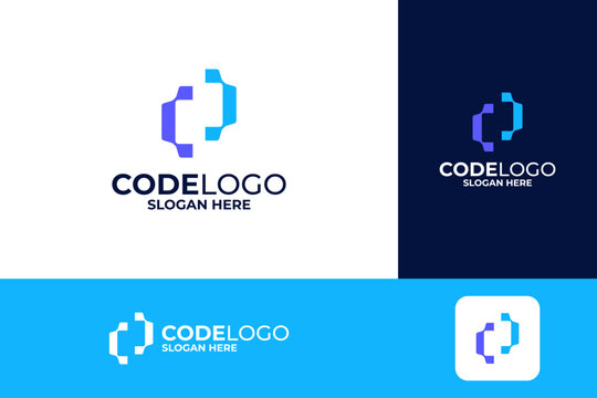 Programing code logo design template