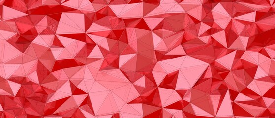 Naklejka premium Intricate red geometric polygonal texture with varied shades and line patterns