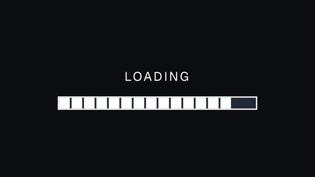 Minimalist Retro Loading Bar Animation UI Element on Dark Background