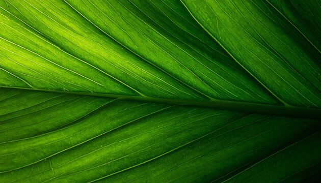 Green leaf texture showing natural veins and healthy growth