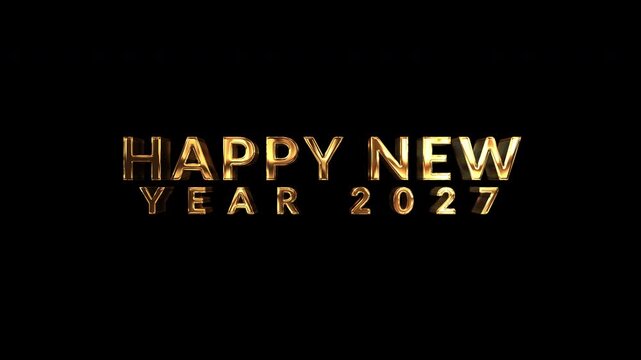 Firework display outdoors. Festive happy new year 2025 with golden New Year's Eve,New Year,Firework Display, New year's eve fireworks show Explosion display sky night Seamless Loop Background 4K
