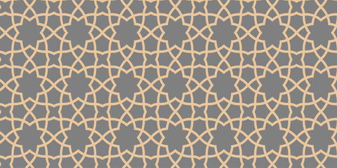 Decorative card for cutting. Arabic linear mosaic pattern. Laser cut. Ratio 3:2. Vector illustration. © zahrotul