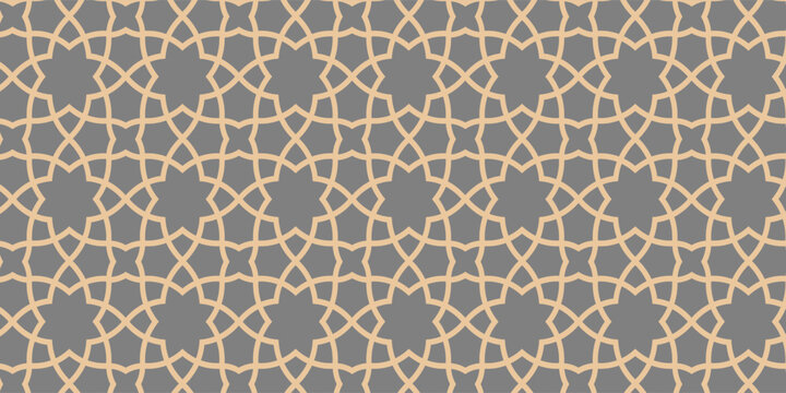 Decorative card for cutting. Arabic linear mosaic pattern. Laser cut. Ratio 3:2. Vector illustration.