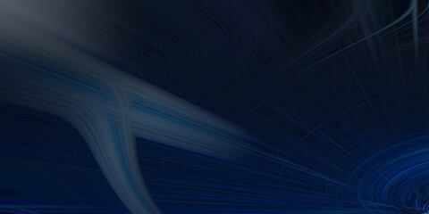 Abstract dark blue background with flowing light trails creating dynamic movement effect. © SmartVector Studio
