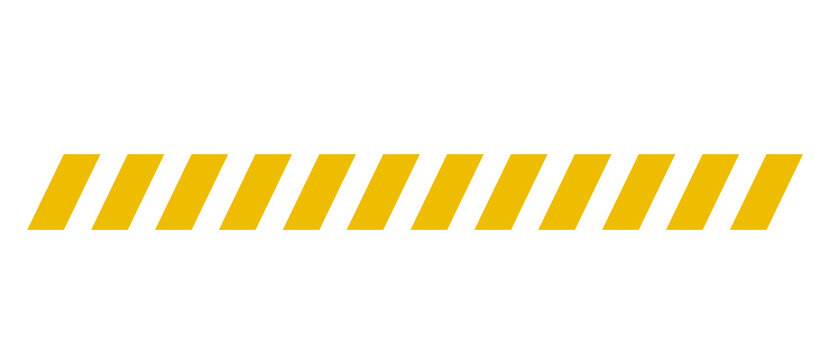 Yellow diagonal stripe hazard warning pattern graphic element isolated on transparent background with representing classic hazard caution pattern construction related design projects PNG