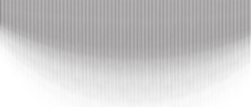 Minimalist vertical line pattern with fading edges graphic design element on transparent background with parallel vertical black lines vary length create subtle gradient effect resulting PNG
