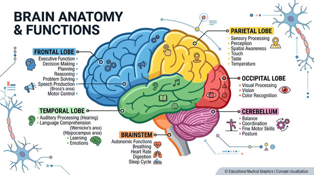 Brain Anatomy and Functions Diagram