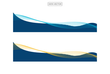 Obraz premium Curve Wavy Footer abstract design illustration vector element