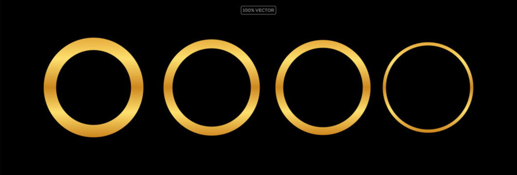 gold  rings glow softly against a stark black background