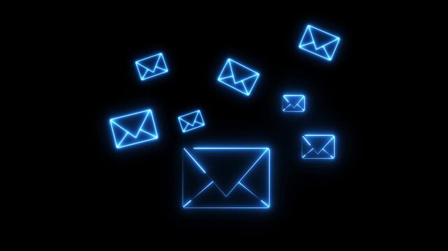 Business e-mail icon letter animation interface, virtual postal envelope, concept of spam email, internet and Corporate Email, Messaging, Contact Communication Motion Graphics.