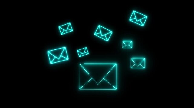 Business e-mail icon letter animation interface, virtual postal envelope, concept of spam email, internet and Corporate Email, Messaging, Contact Communication Motion Graphics.