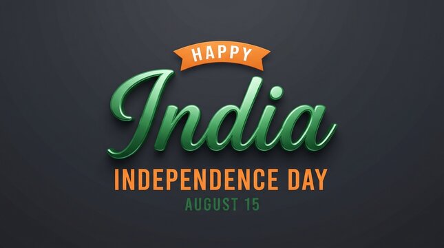Happy India Independence Day greeting animation 2026lettering with alpha or transparent background, for banner, social media feed wallpaper stories, Happy Independence Day India 15th august concept 