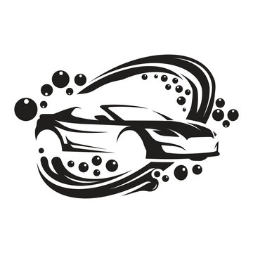 Car wash and auto detailing service vector logo