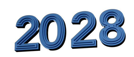 Elegant blue 2028 design, perfect for new year greetings and festive content. Modern style. © vegefox.com