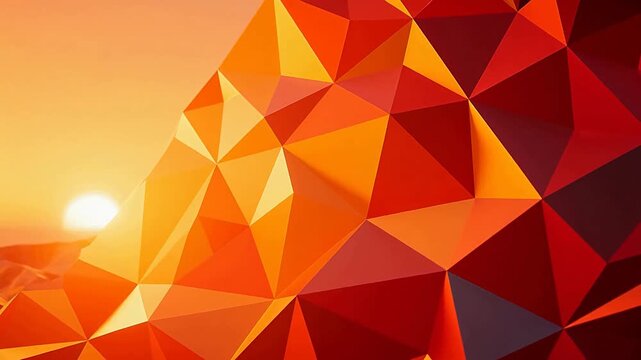 Abstract geometric shapes in warm colors