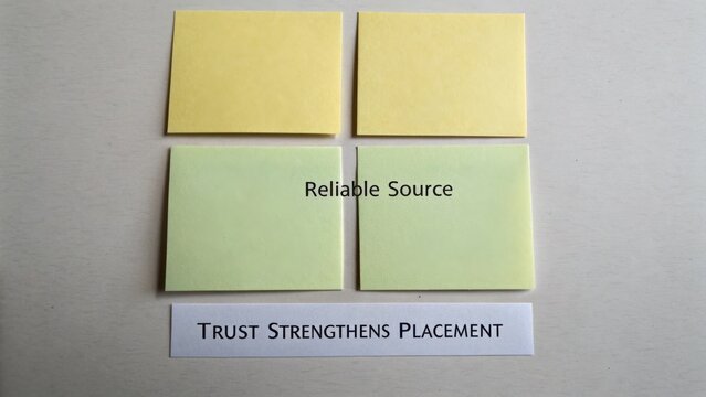 Colorful Sticky Notes on Background with Text Highlighting Trust and Reliability for Business Communication Needs