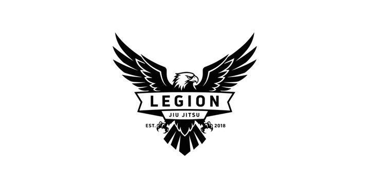 Eagle mascot emblem for jiu jitsu academy