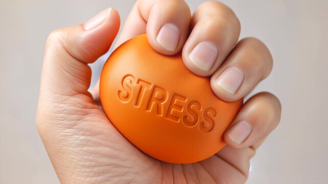 Hand squeezing stress ball
