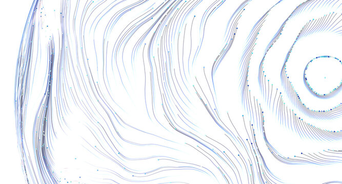Flowing lines and dots create a dynamic abstract pattern with a sense of movement.