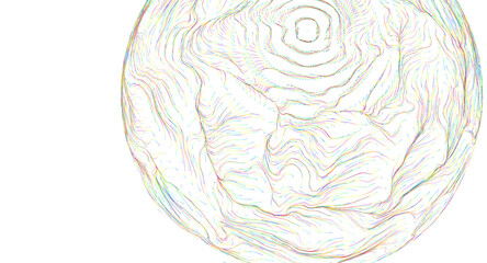 Obraz premium Abstract sphere composed of colorful flowing lines and dots creating a sense of energy and motion.