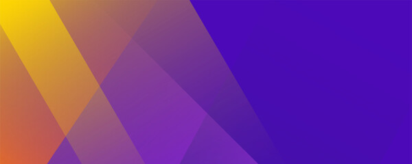 Obraz premium Purple and yellow abstract banner with diagonal geometric shapes. Modern orange and violet vector wide background design.